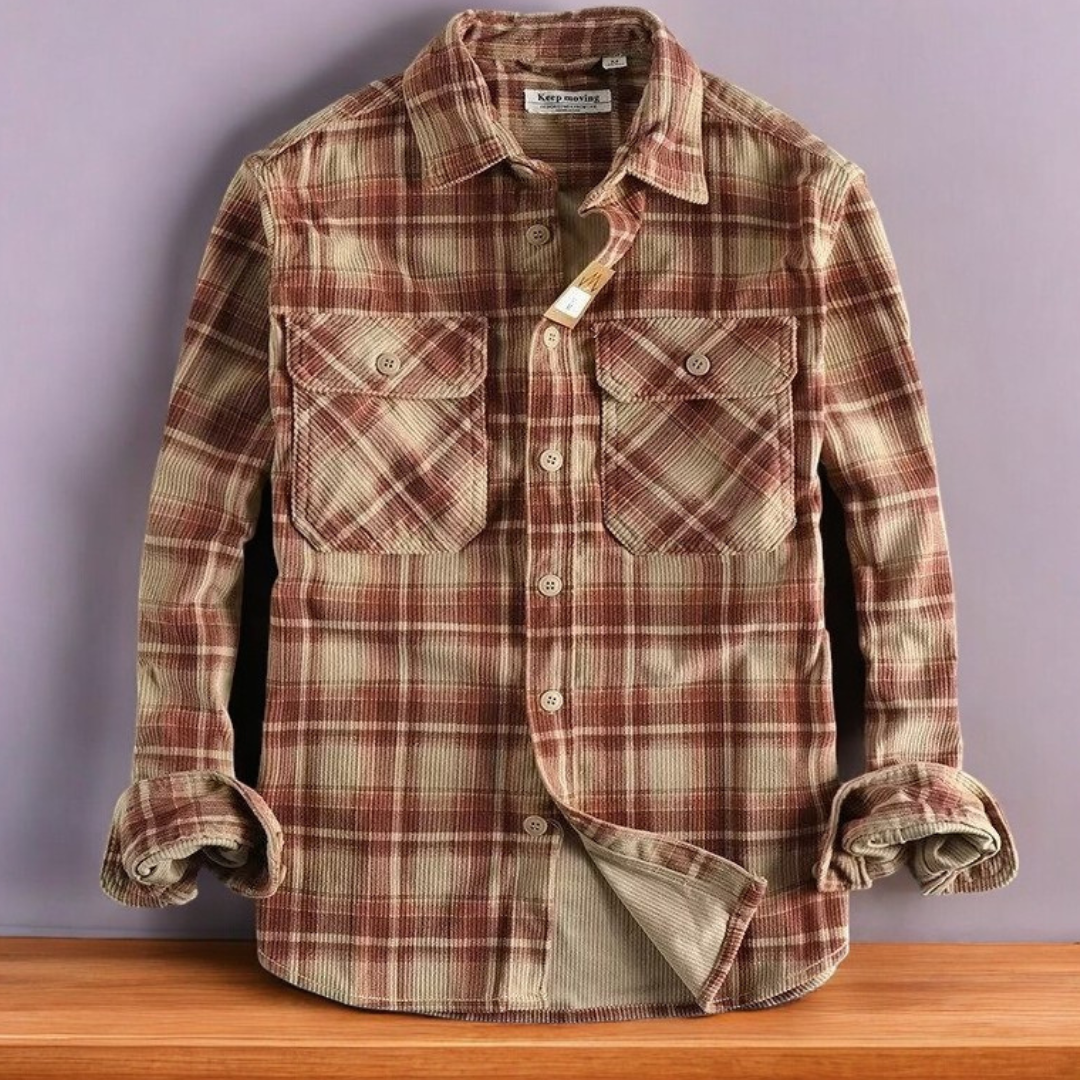 Vintage Plaid Flannel Shirt for Men
