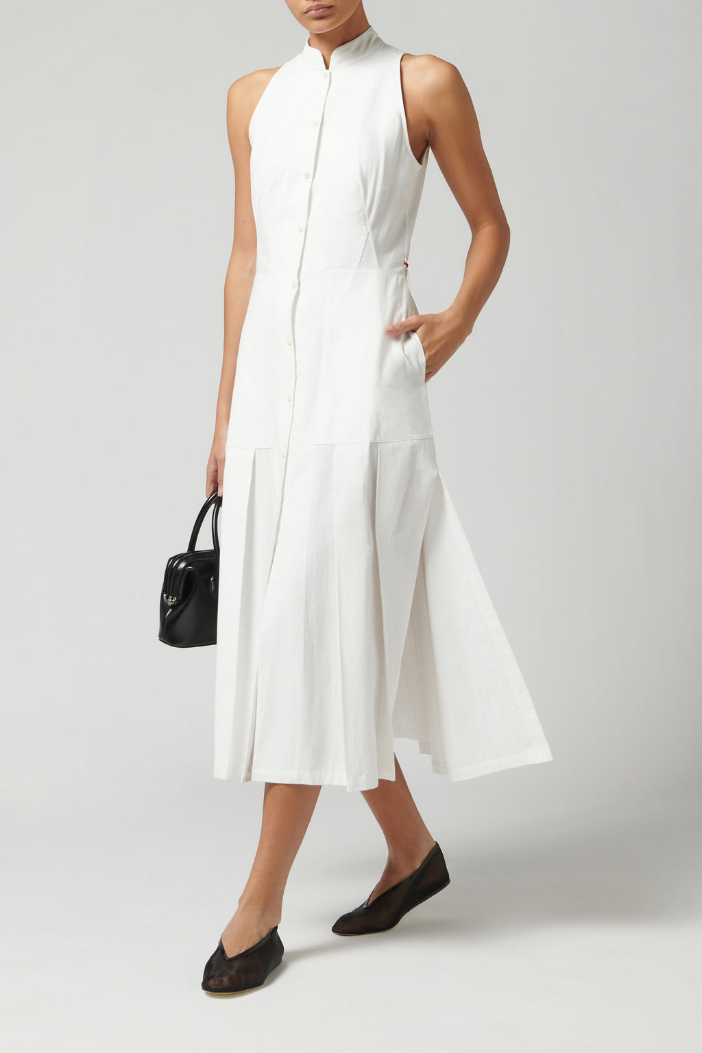 White Lee Kilt Midi Dress for Women