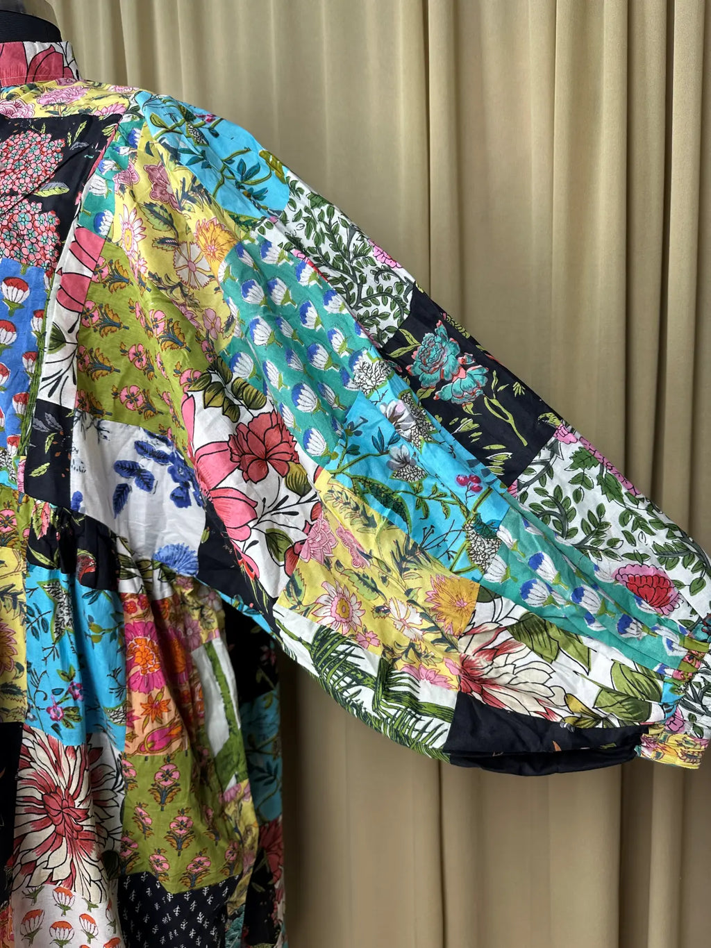 Handmade Patchwork Boho Maxi Dress for Women — Long Sleeves - gallery