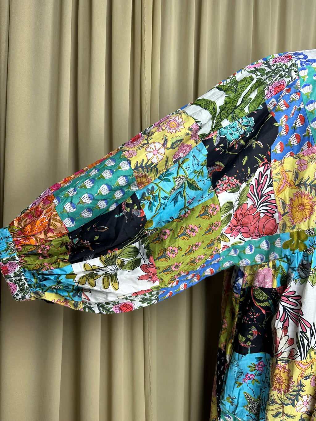 Handmade Patchwork Boho Maxi Dress for Women — Long Sleeves - gallery