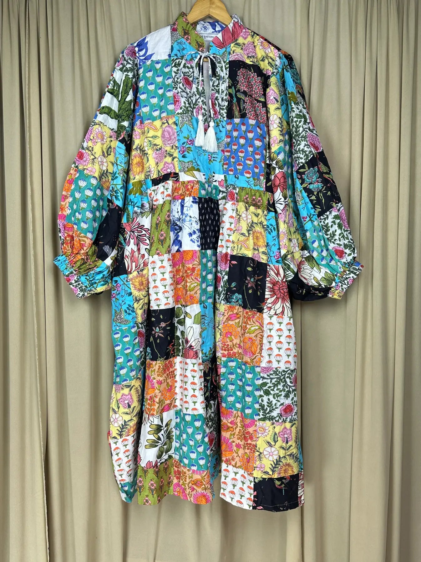 Handmade Patchwork Boho Maxi Dress for Women — Long Sleeves - gallery