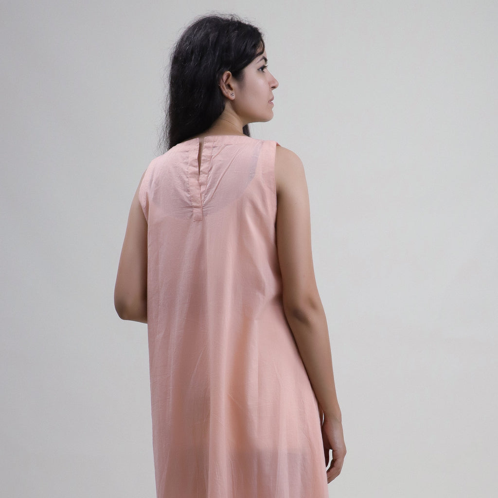 Hand-Dyed Solid Cotton Midi Dress for Women — Artisan - gallery
