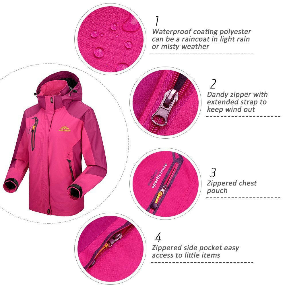 Waterproof Detachable-Hood Jacket for Women - gallery