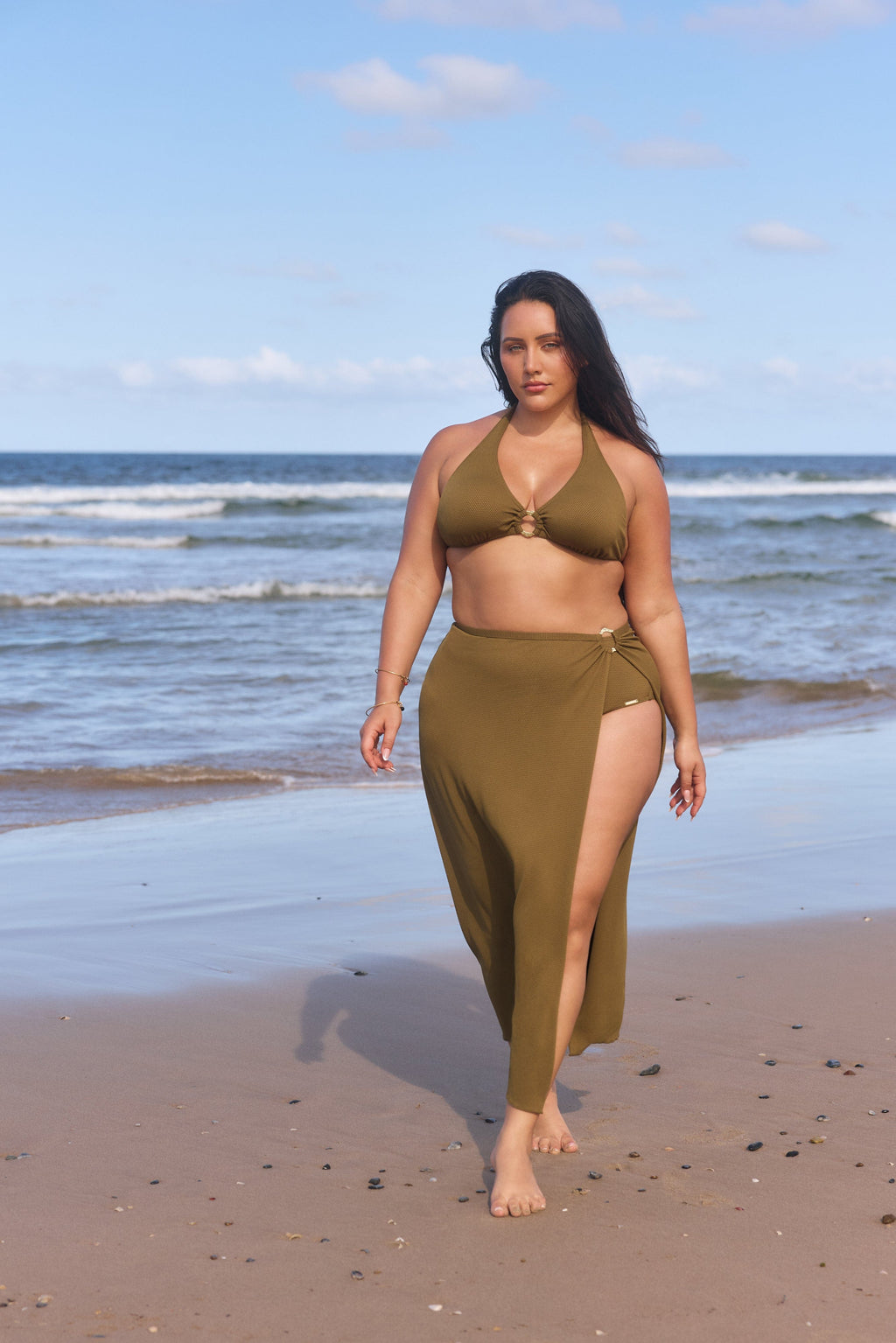 Honey Comb Zanzibar Maxi Split Swim Skirt for Women - gallery