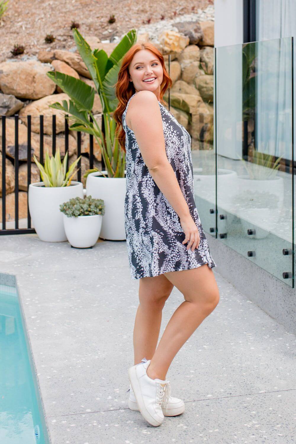 A-line Sun Dress - Black & White — gallery