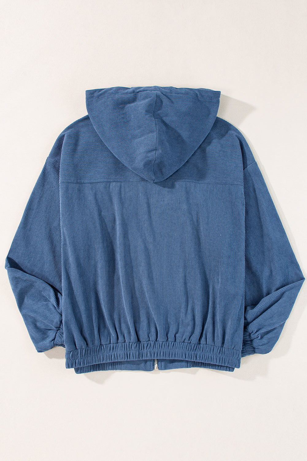 Teal Hooded Jacket with Zipper and Drawstring