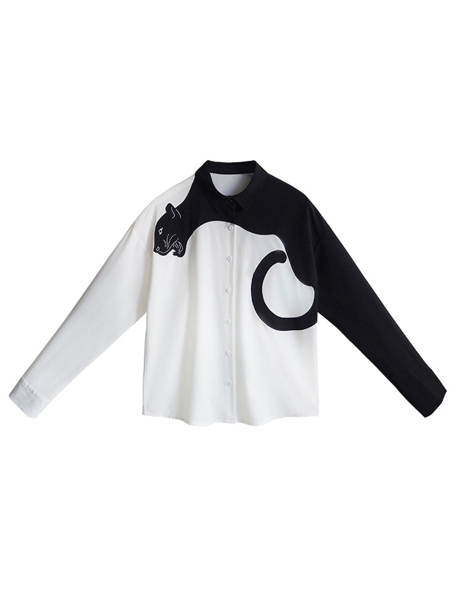 Panther Grace Embroidered Blouse for Women - gallery