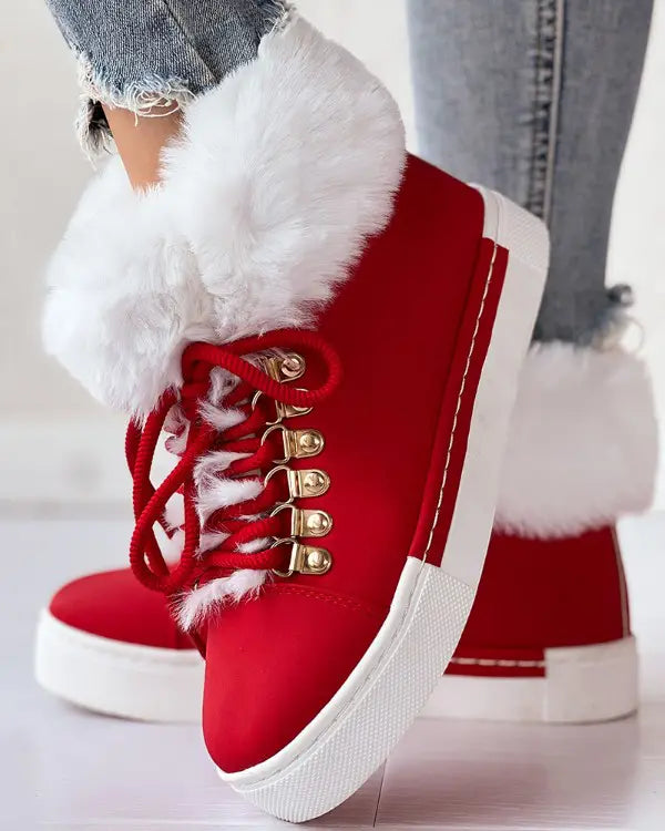 Exquisitely Crafted Lace-Up Padded Ankle Boots