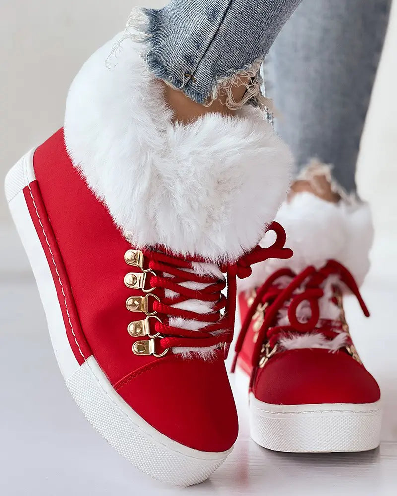 Exquisitely Crafted Lace-Up Padded Ankle Boots