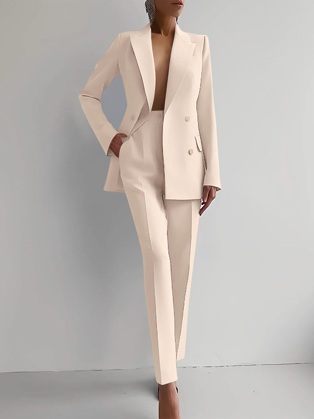 Casual Suits Trousers for Women - Apricot