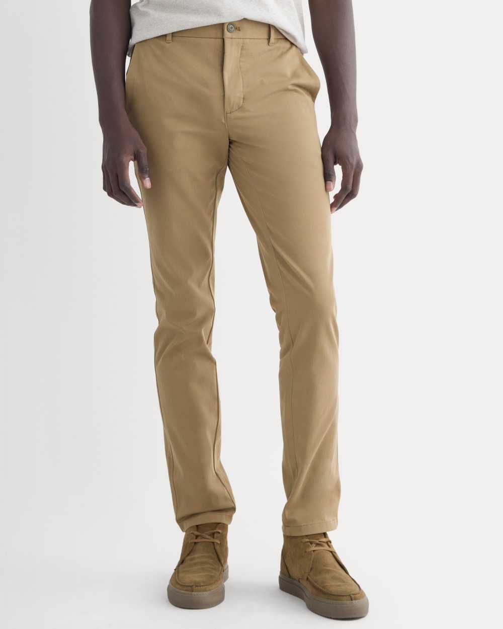 Toasted Coconut Slim Performance Chino Trousers for Men - gallery