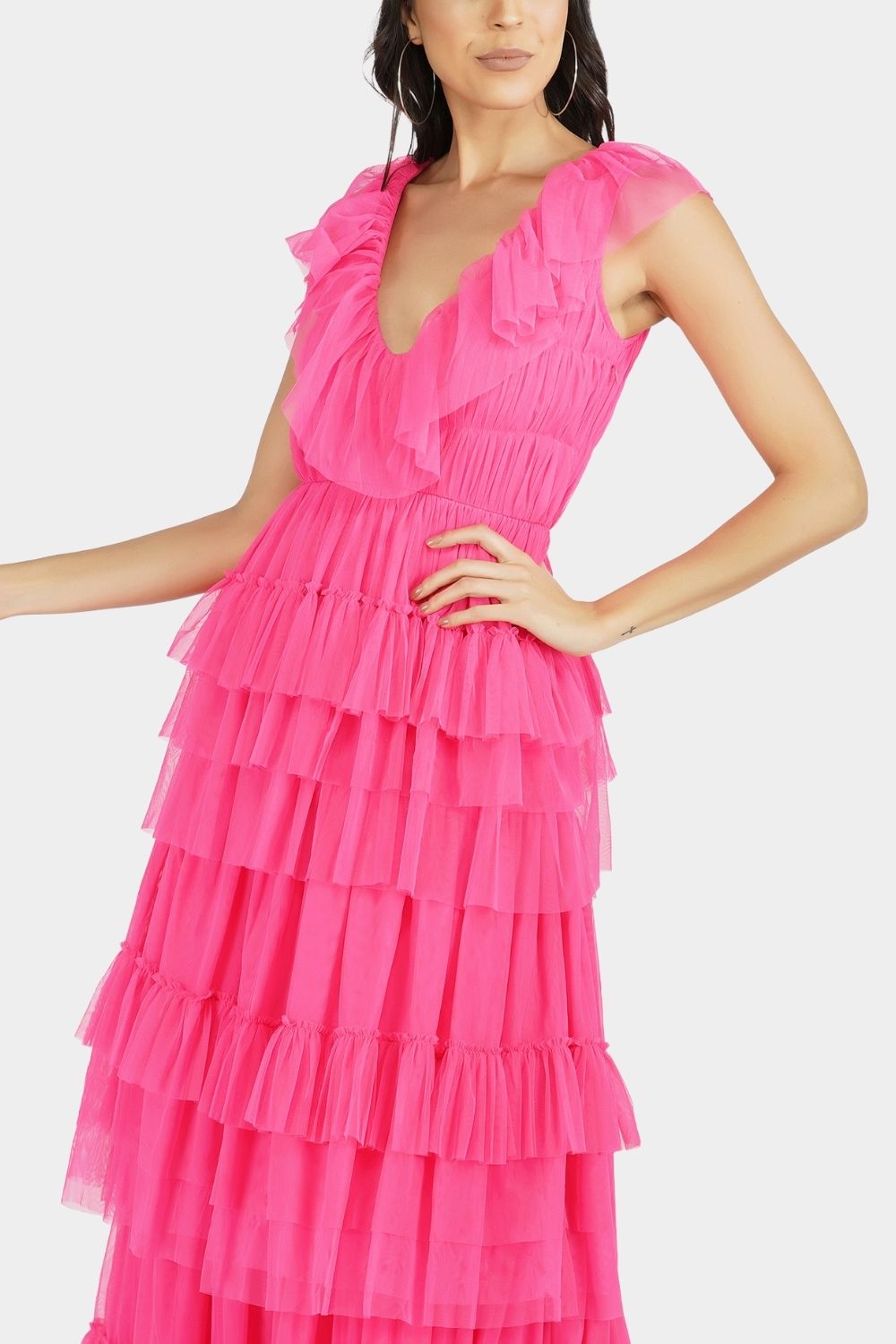 Alexandra Tulle Maxi in Pink — gallery