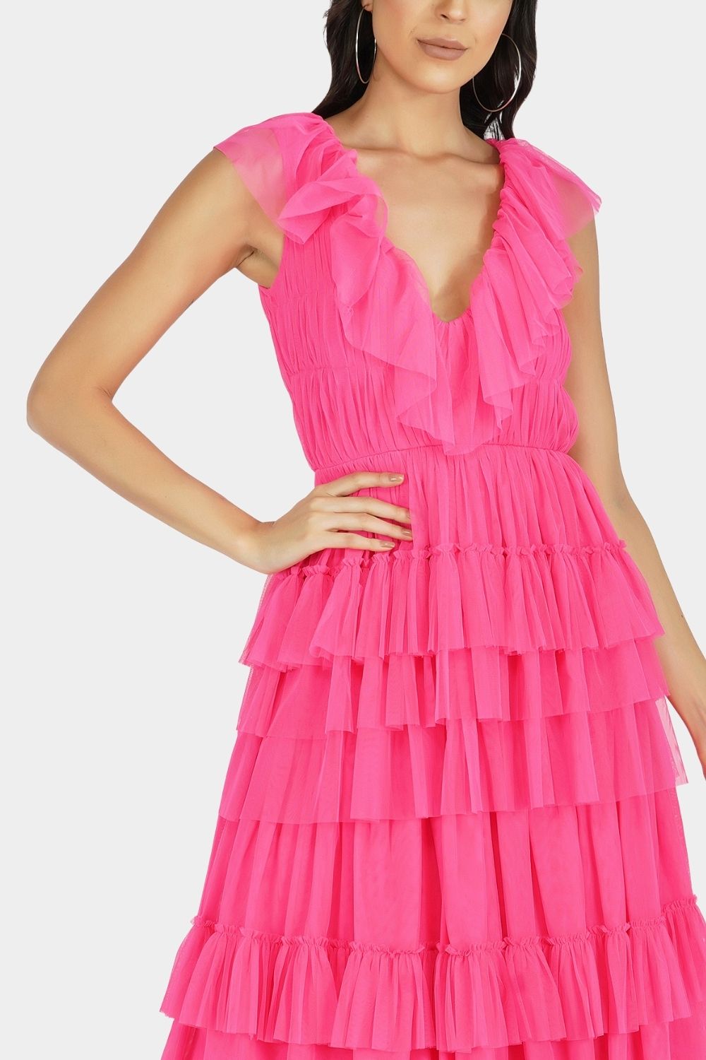 Alexandra Tulle Maxi in Pink — gallery