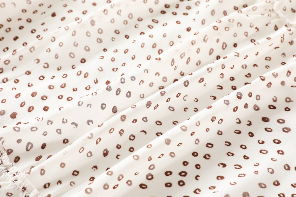 Amelia Polka Dots Printed V Neck Tier Chiffon Plus Size Short Sleeve Mid... — gallery