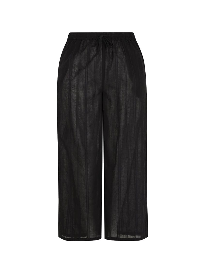 Black Cotton Beach Pants Trousers for Women