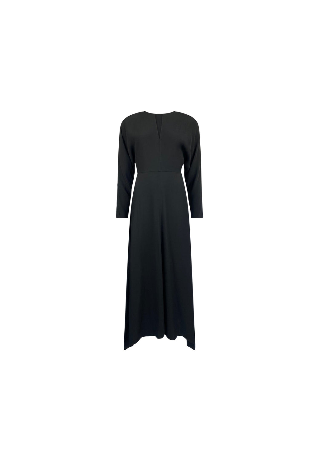 Black Crepe Keyhole Midi Dress — gallery