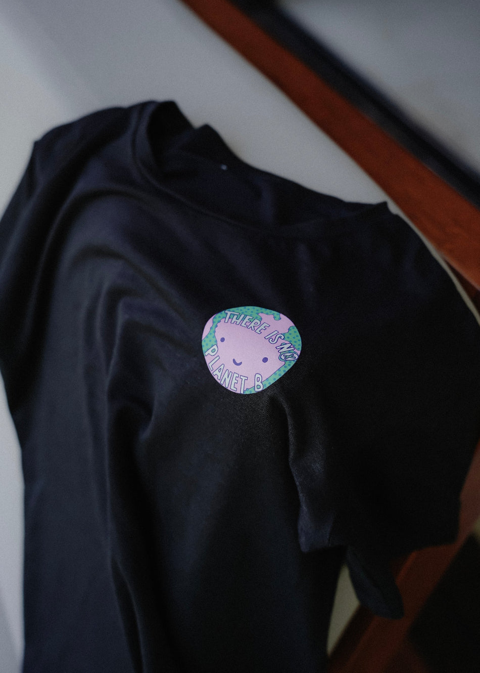 Bamboo Slogan T-Shirt in Black — Sustainable Statement - gallery
