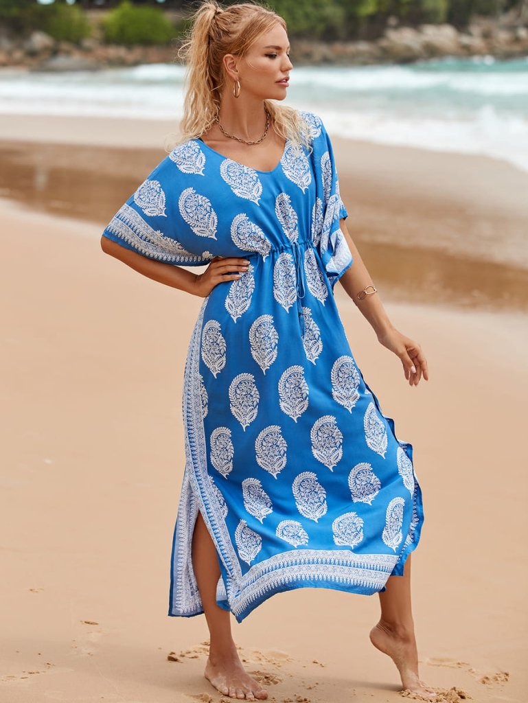 Oversized Kaftan Beach Cover-Up Dress for Women - gallery