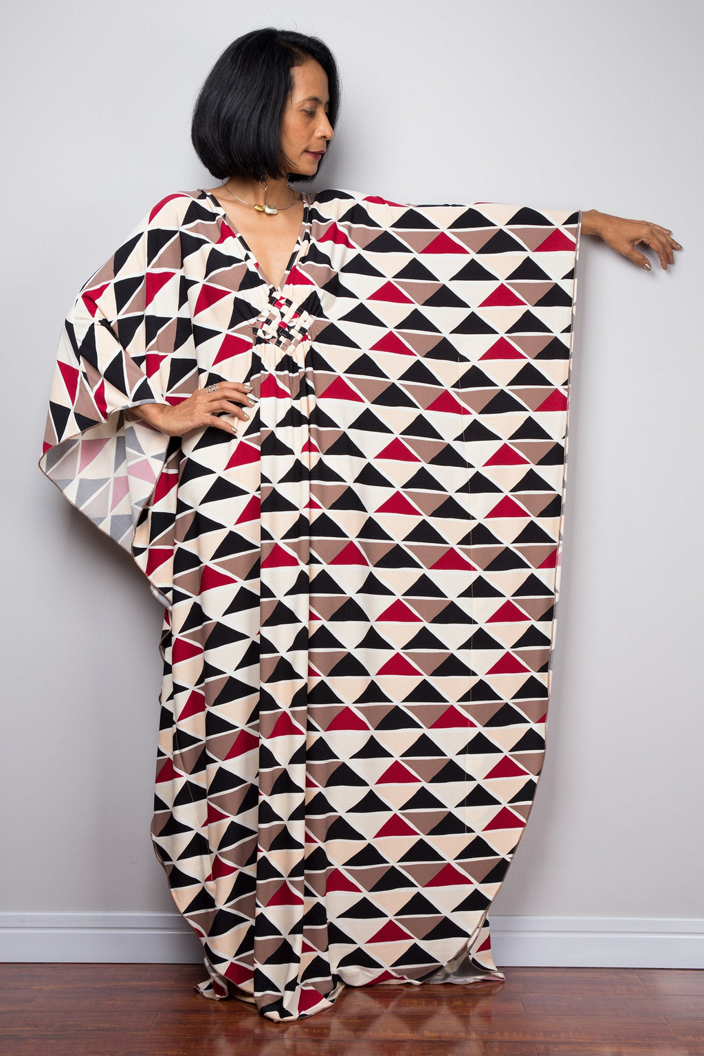 Boho Caftan Maxi Dress for Women — Butterfly-Sleeve Halston Style