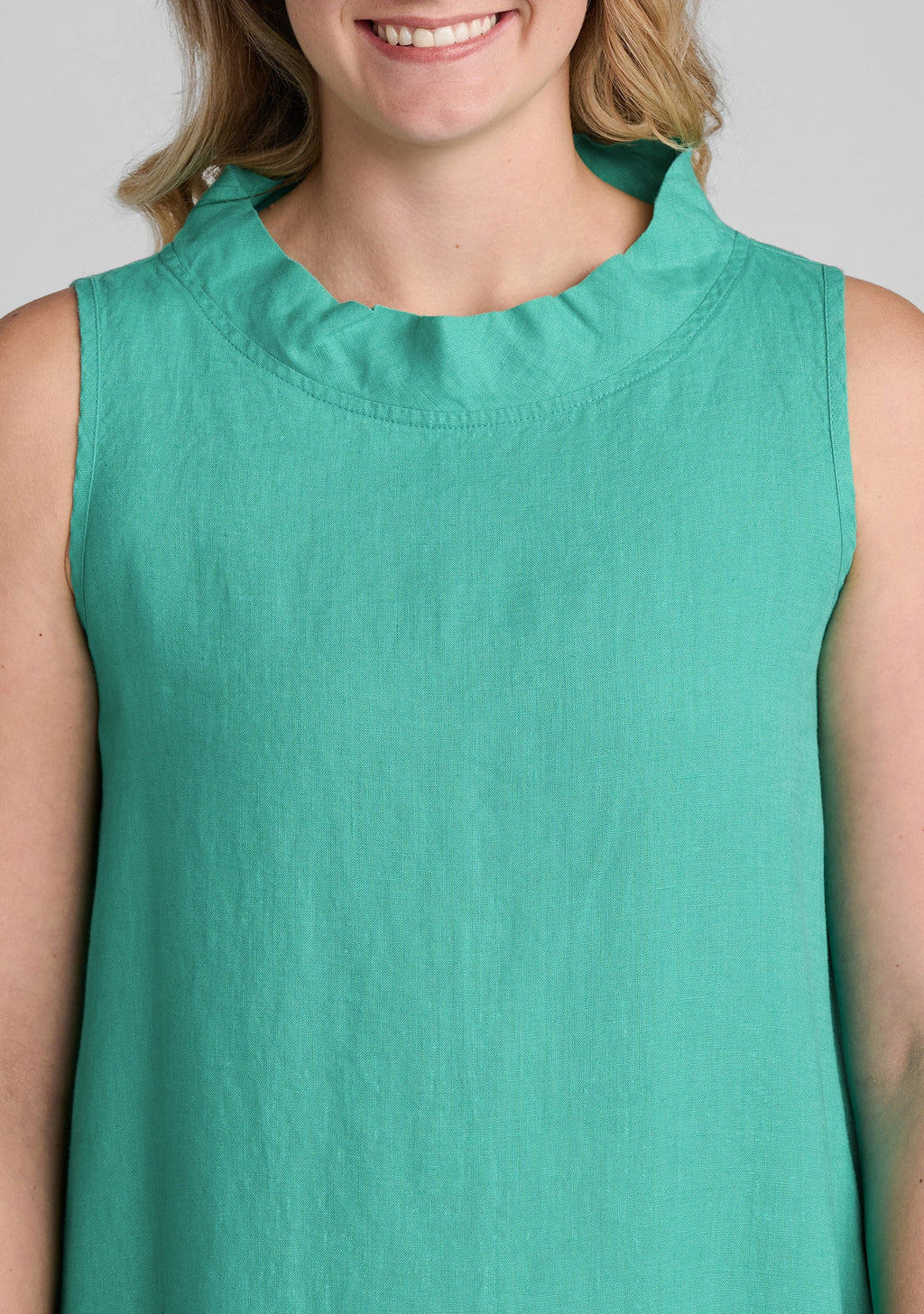 Brooke Sleeveless Linen Flare Dress for Women - gallery