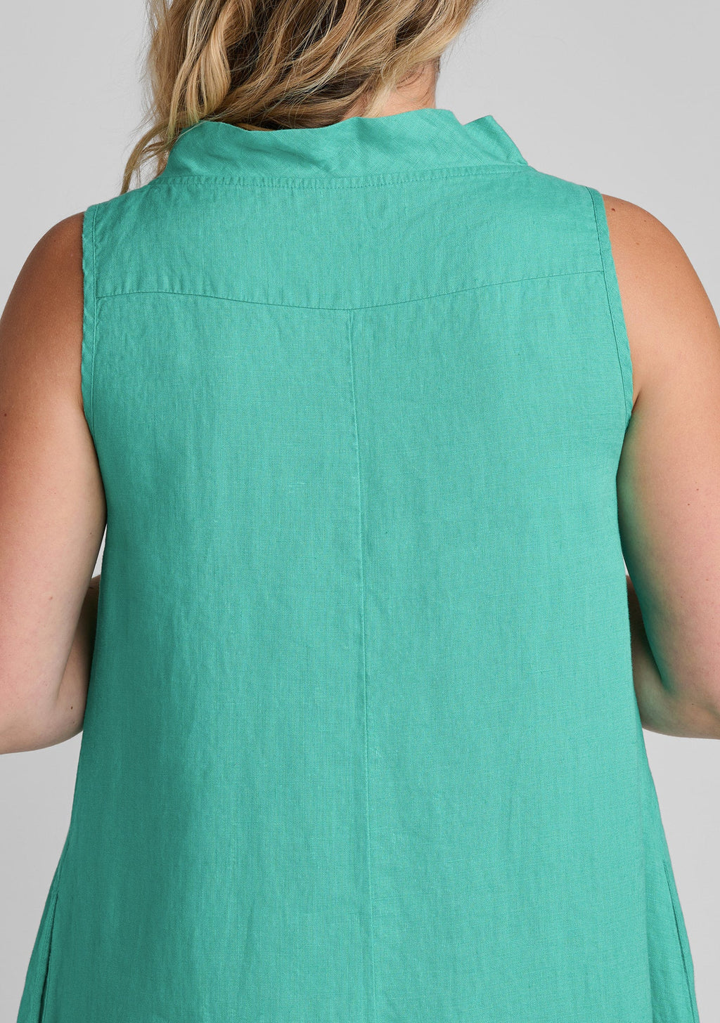 Brooke Sleeveless Linen Flare Dress for Women - gallery