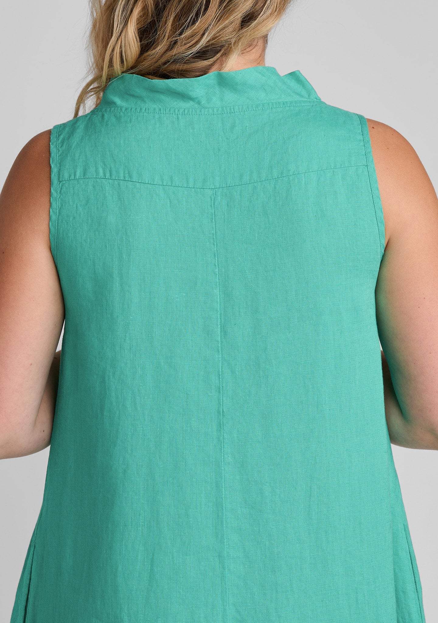 Brooke Sleeveless Linen Flare Dress for Women - gallery