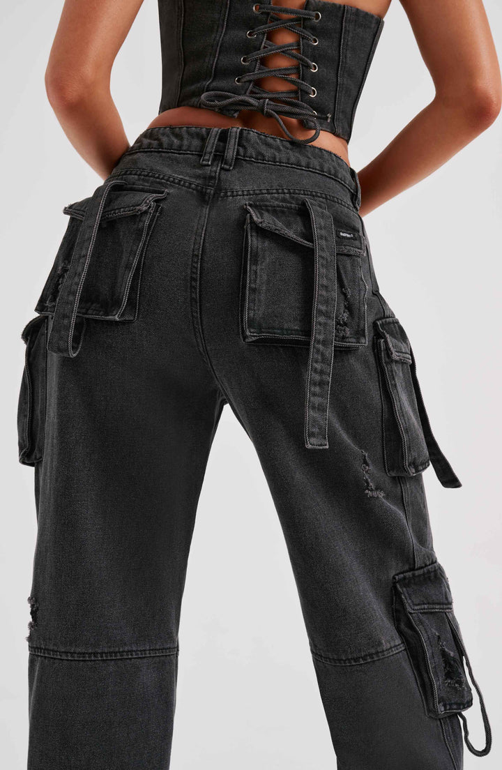Women's Chic Denim Cargo Pants