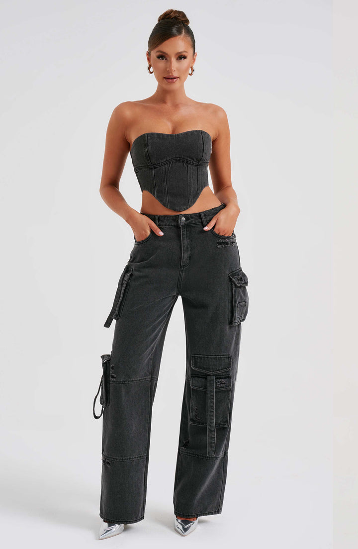 Women's Chic Denim Cargo Pants