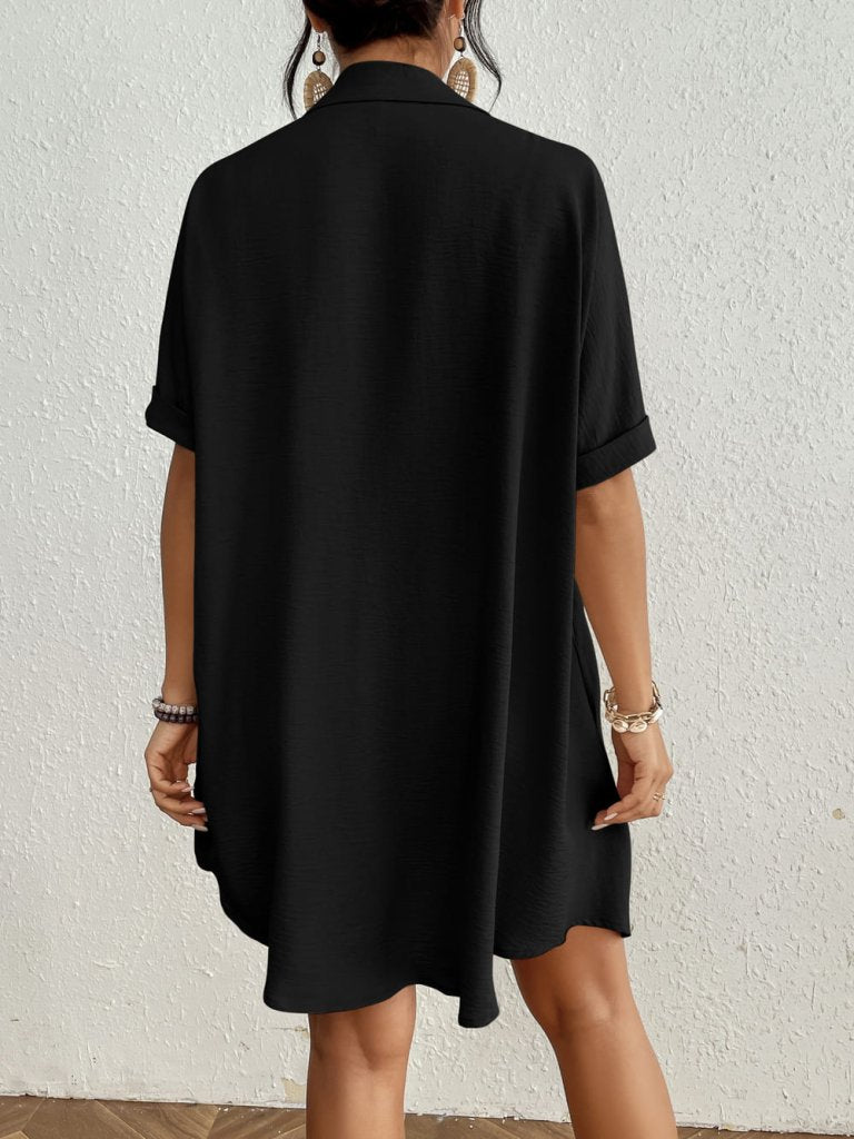 Button-Up Shirt Cover-Up for Women — Quarter Sleeve Beach Style - gallery