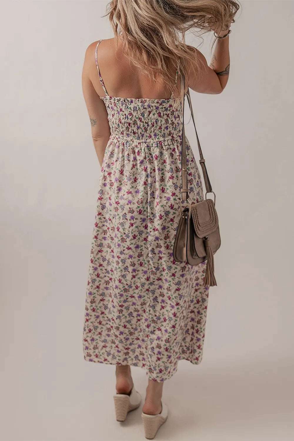 Bohemian Ditsy Floral Smocked Sundress for Women - gallery