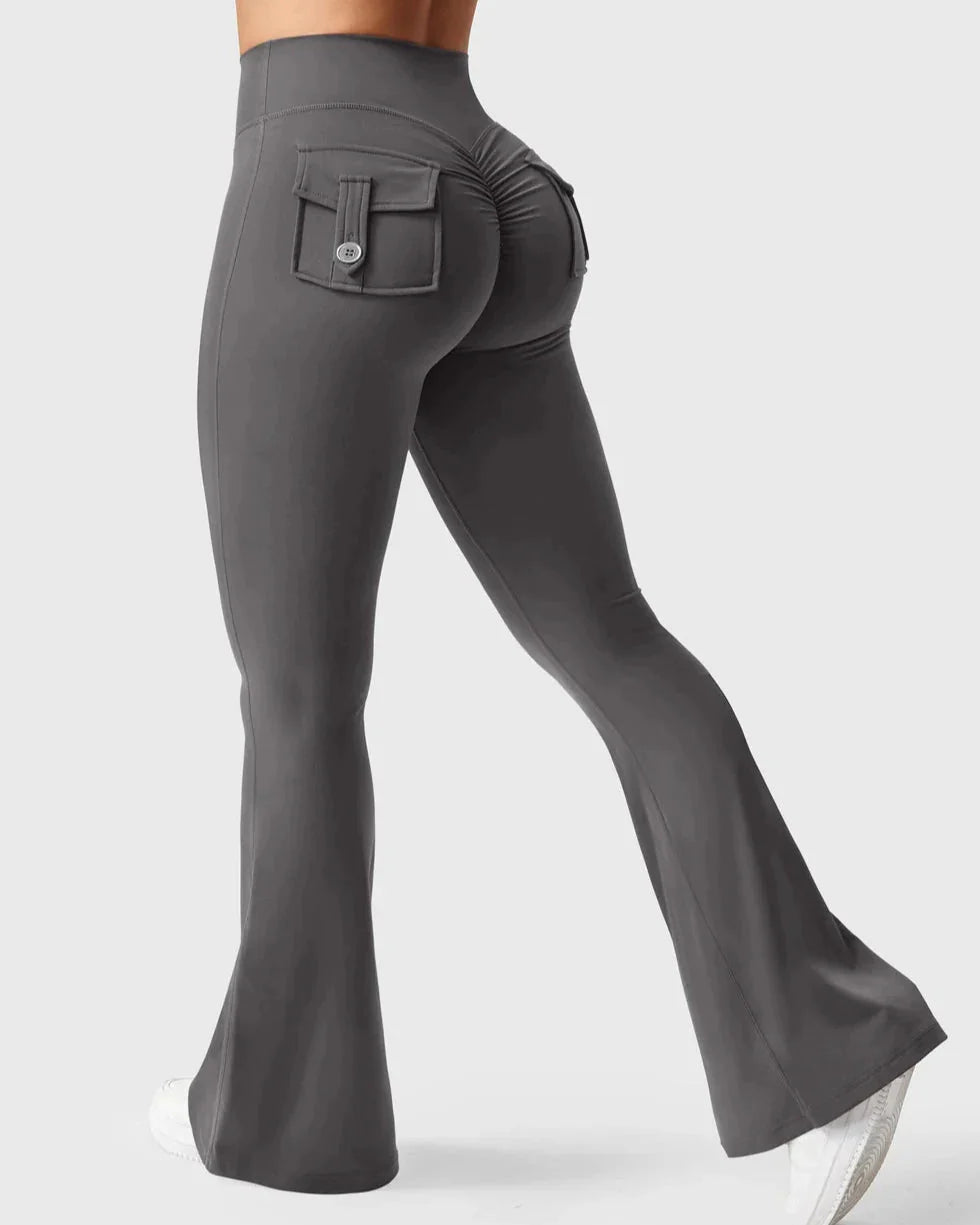 Cargo Flare Fitness Leggings for Women