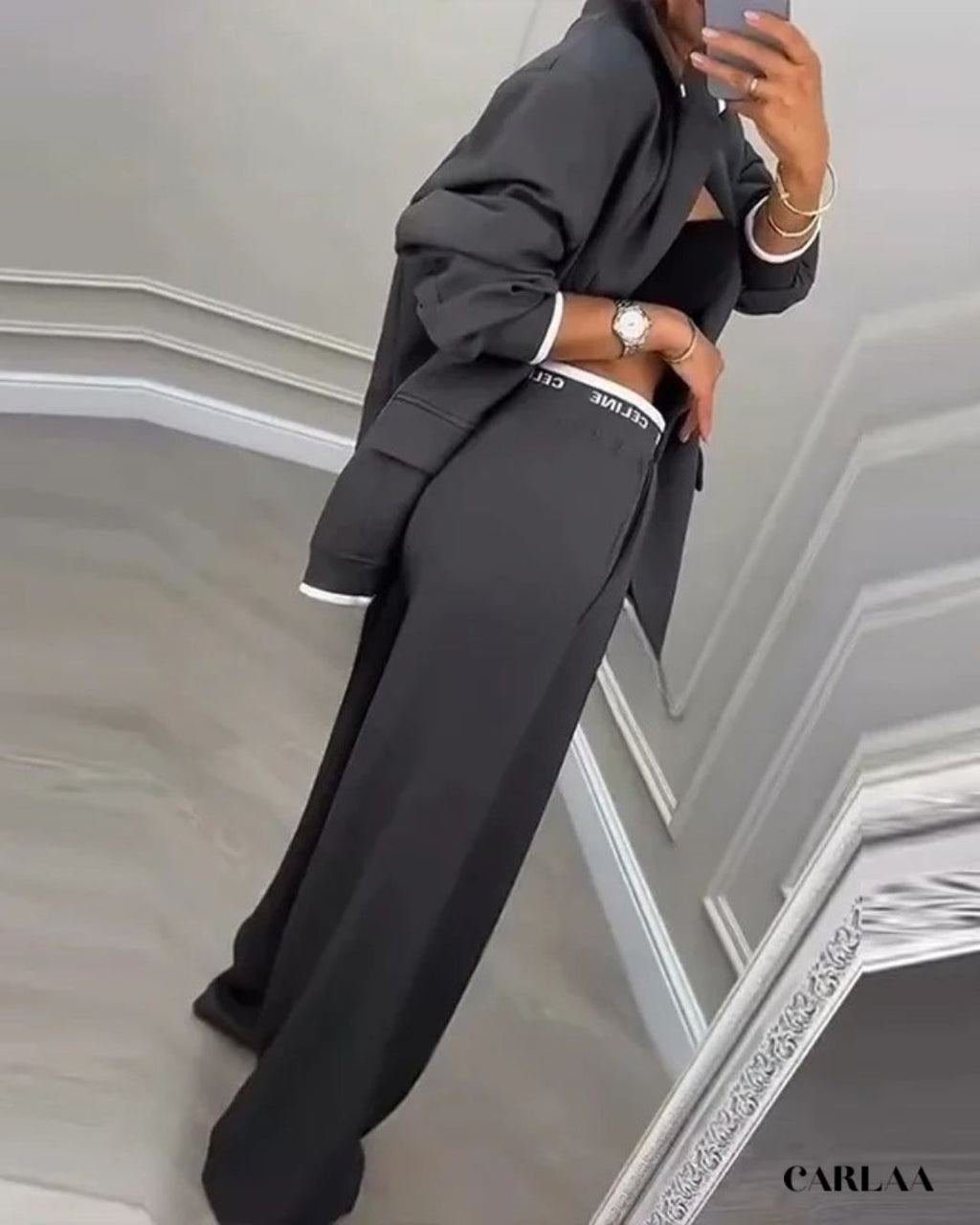 Elegant Oversized Trouser Suit for Women - gallery
