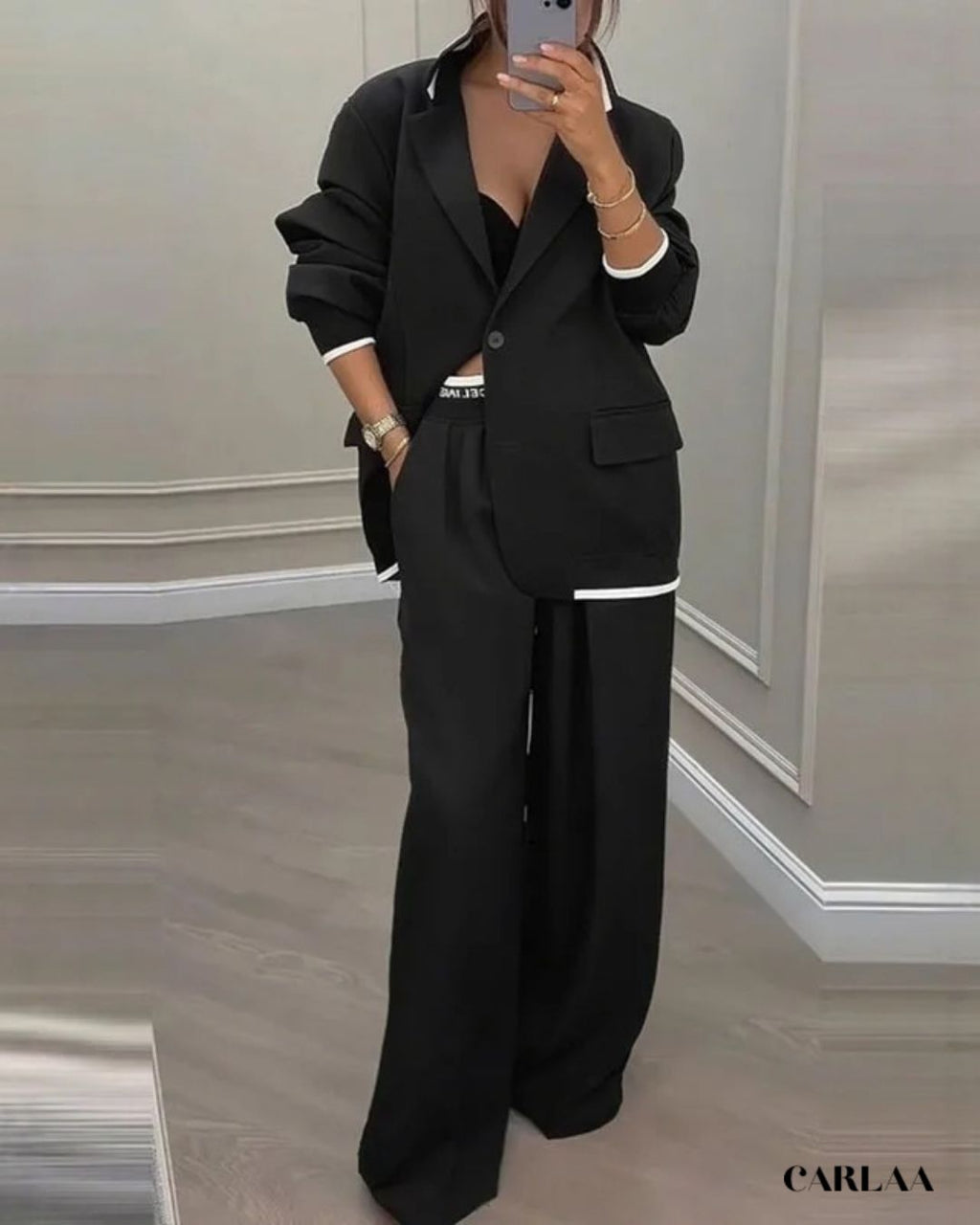 Elegant Oversized Trouser Suit for Women - None