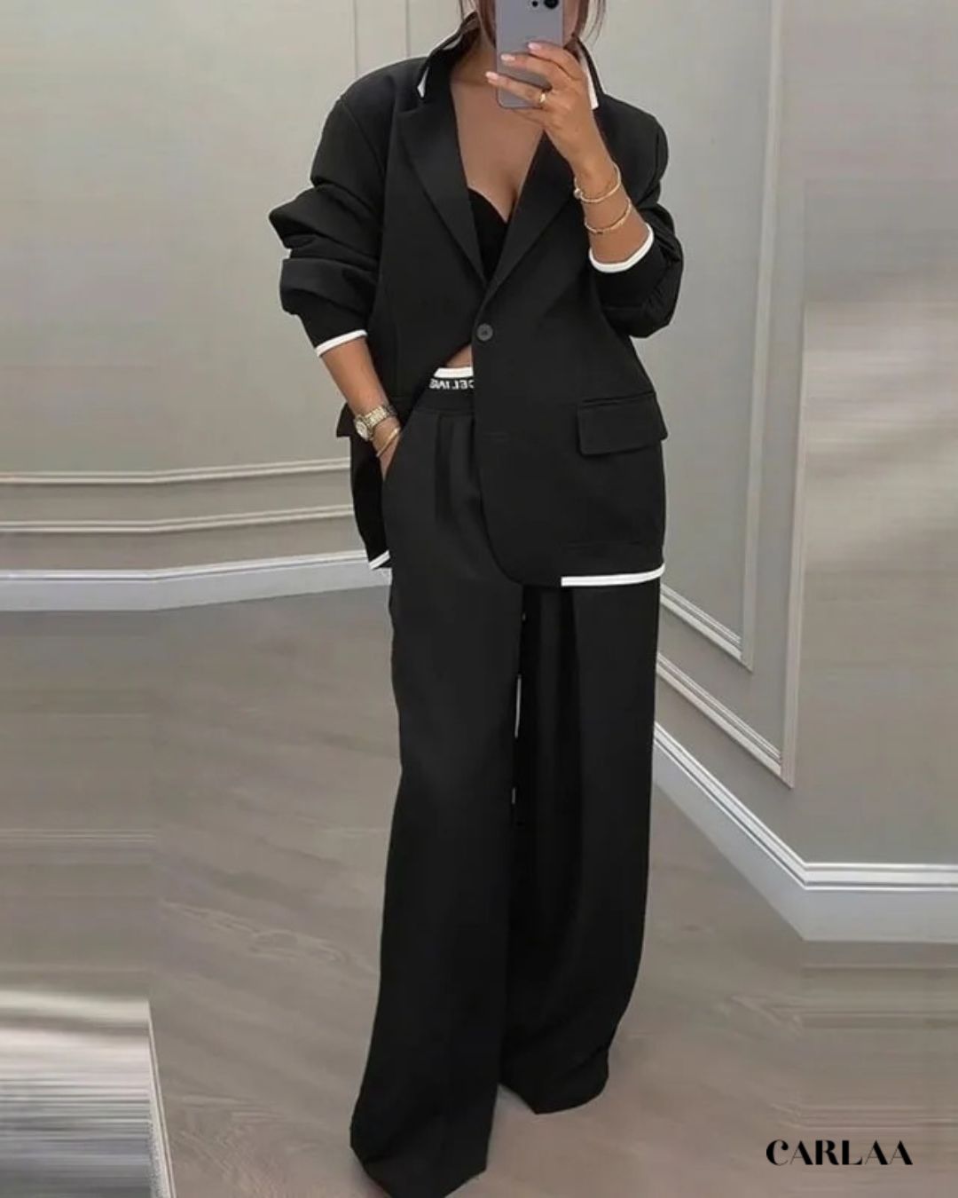 Elegant Oversized Trouser Suit for Women - None