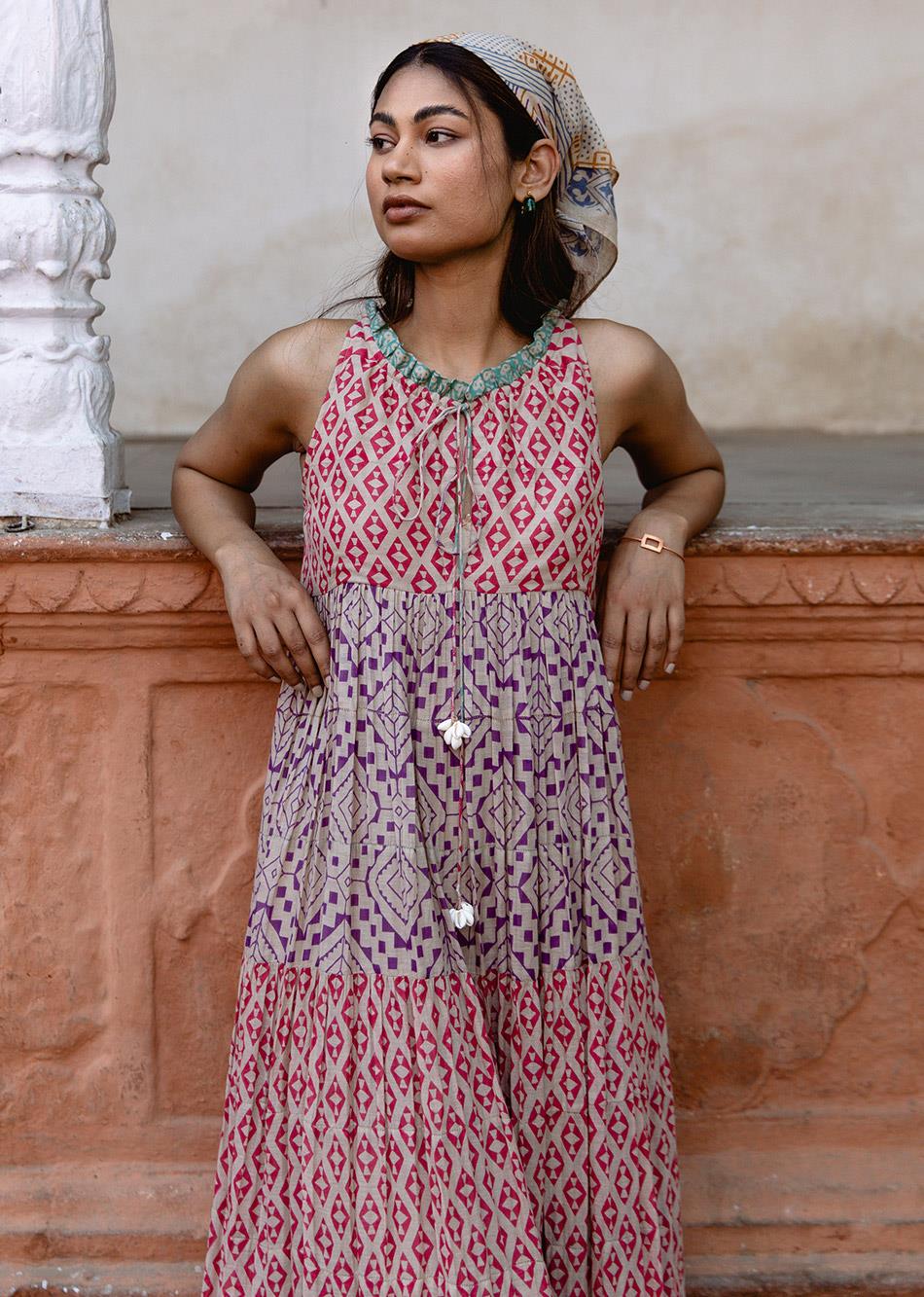 Brown Tiered Dori Maxi Dress for Women - gallery