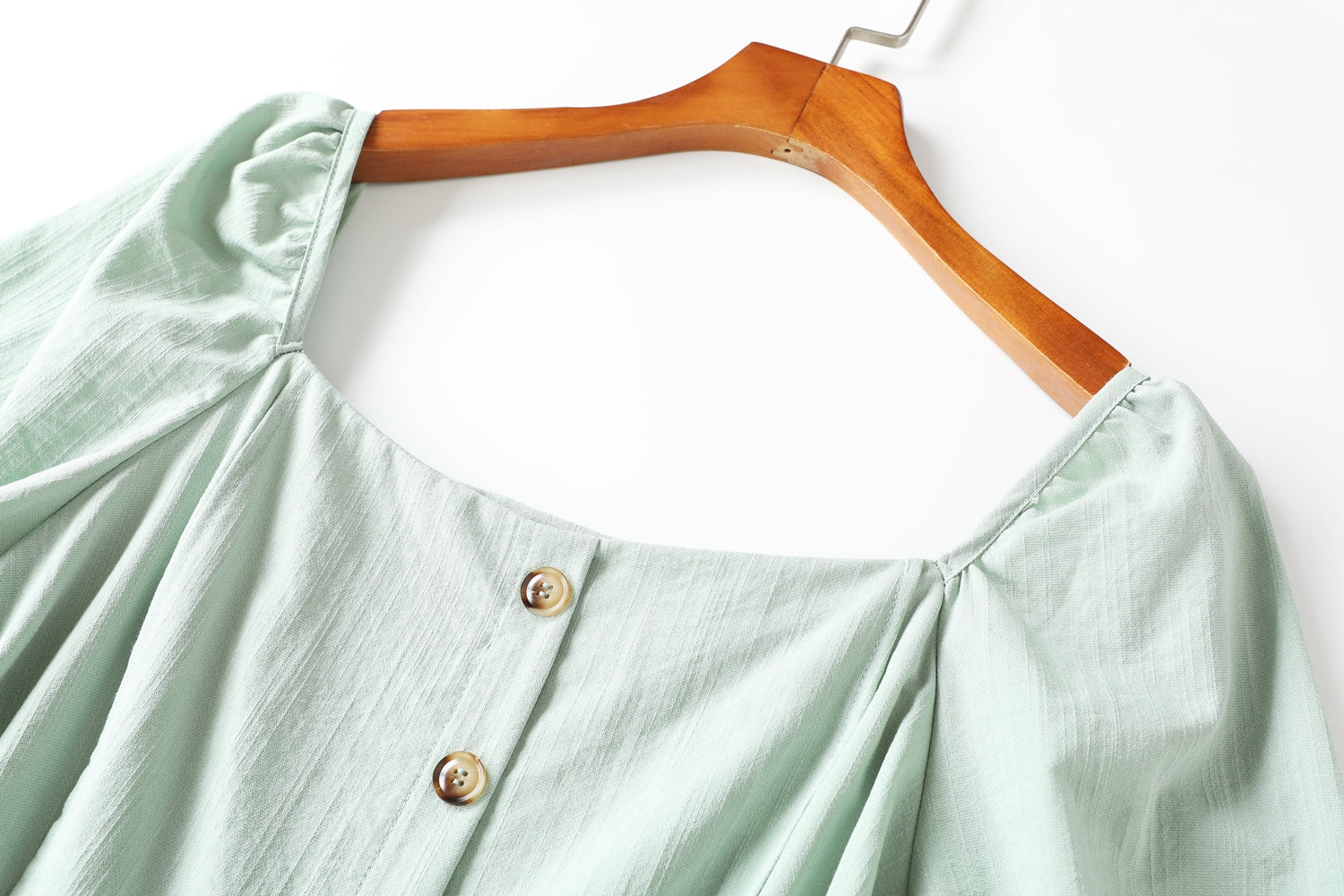 Charlotte Plus Size Square Neck Tortoiseshell Buttons Midi Dress (Green,... — gallery