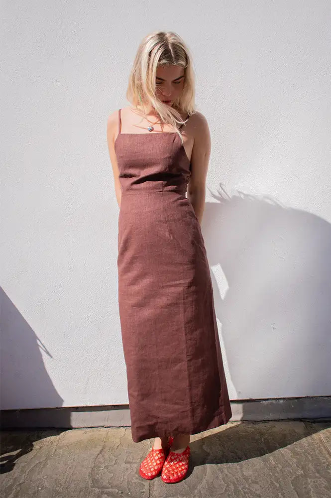 Veranys Chocolate Linen Dress - gallery