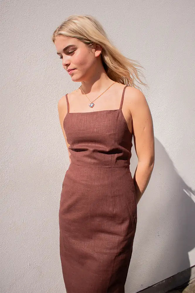 Veranys Chocolate Linen Dress