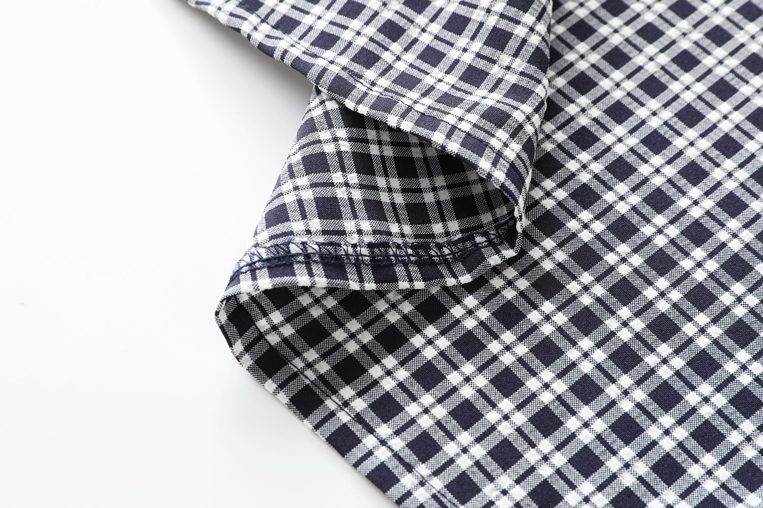 Claire Plus Size Checks Print V Neck Buttons Waist Bow Tie Swing Short S... — gallery
