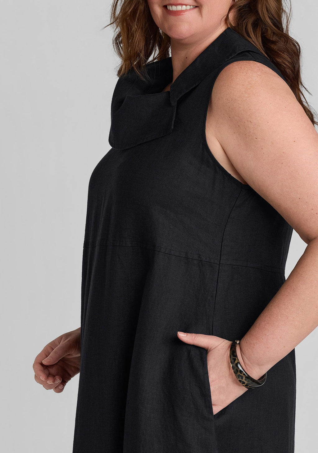 Collar Linen Maxi Dress for Women - gallery