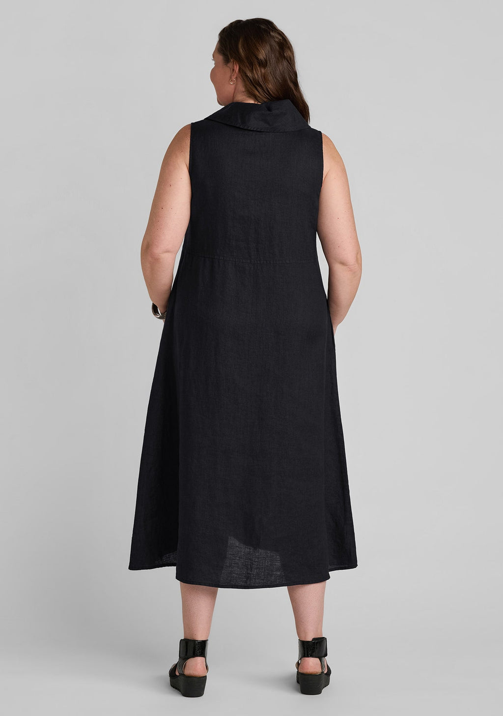 Collar Linen Maxi Dress for Women - gallery