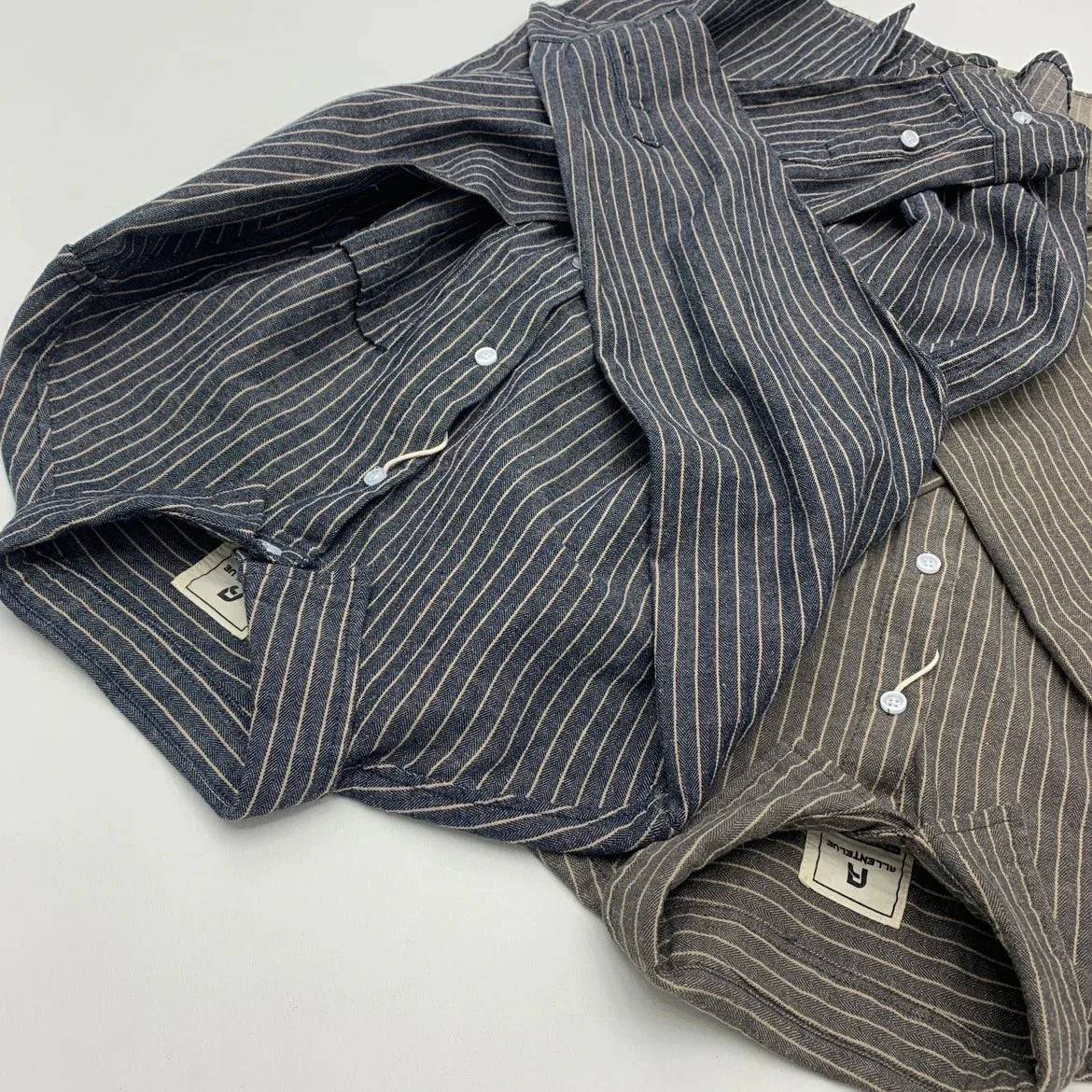 Striped Cotton Linen Long Sleeve Shirt for Men - gallery