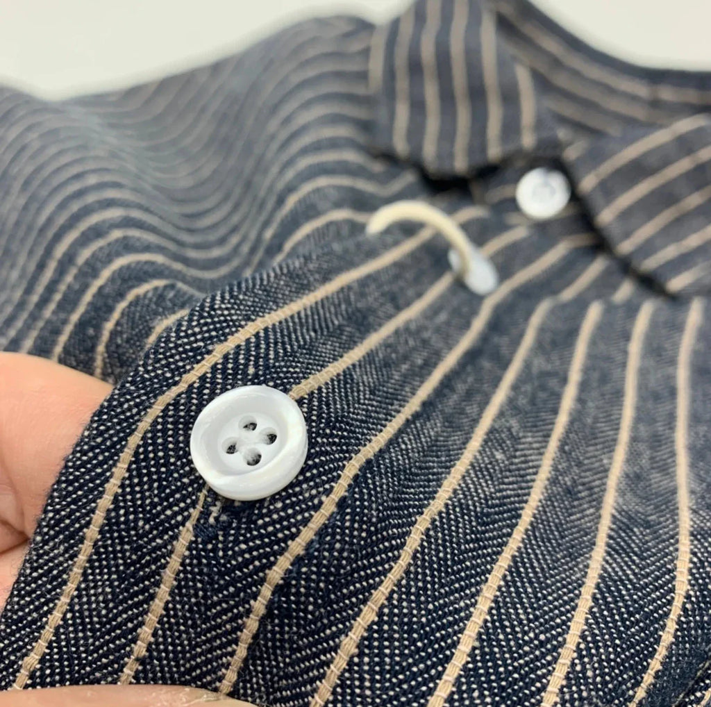 Striped Cotton Linen Long Sleeve Shirt for Men - gallery