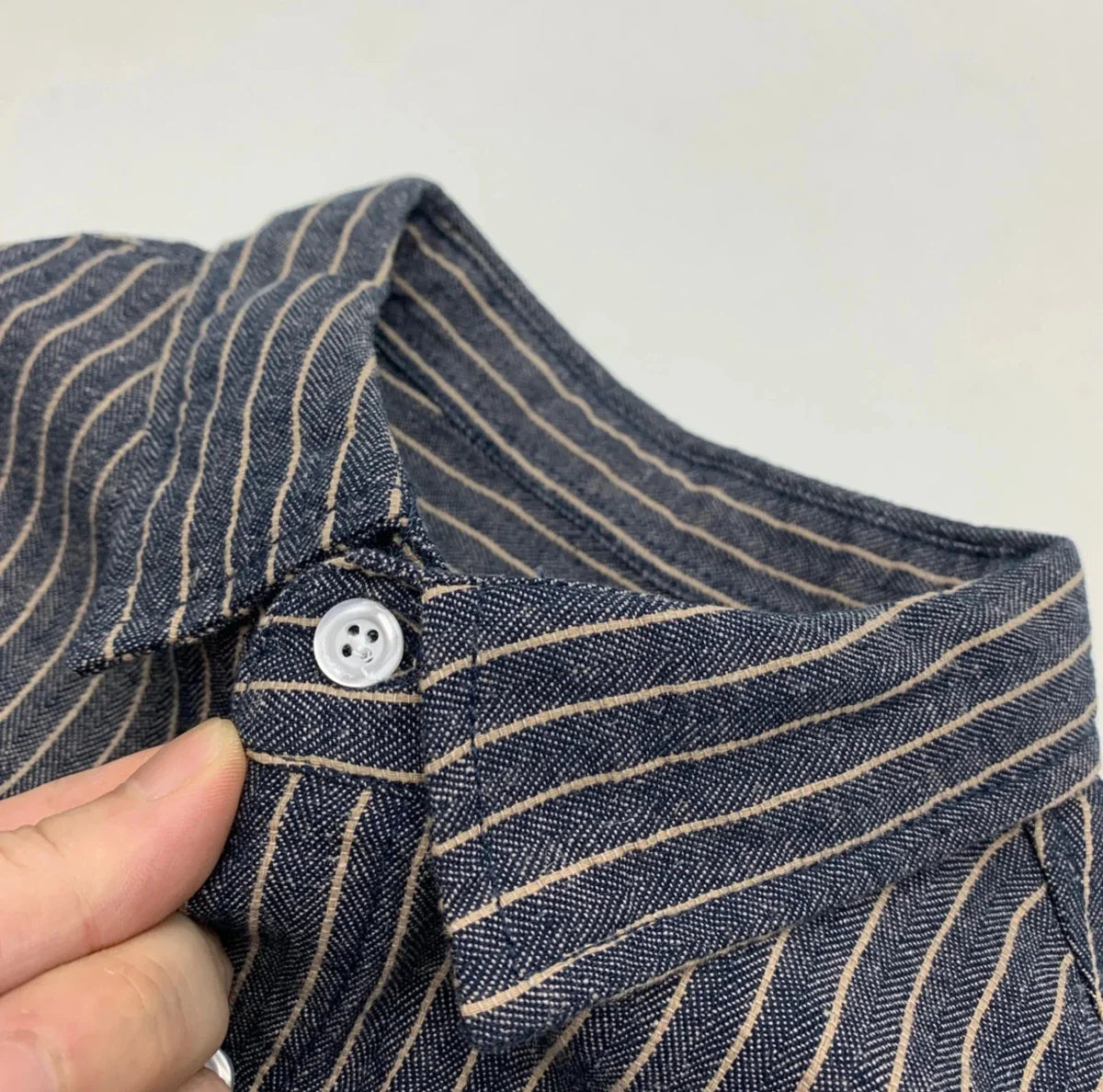 Striped Cotton Linen Long Sleeve Shirt for Men - gallery