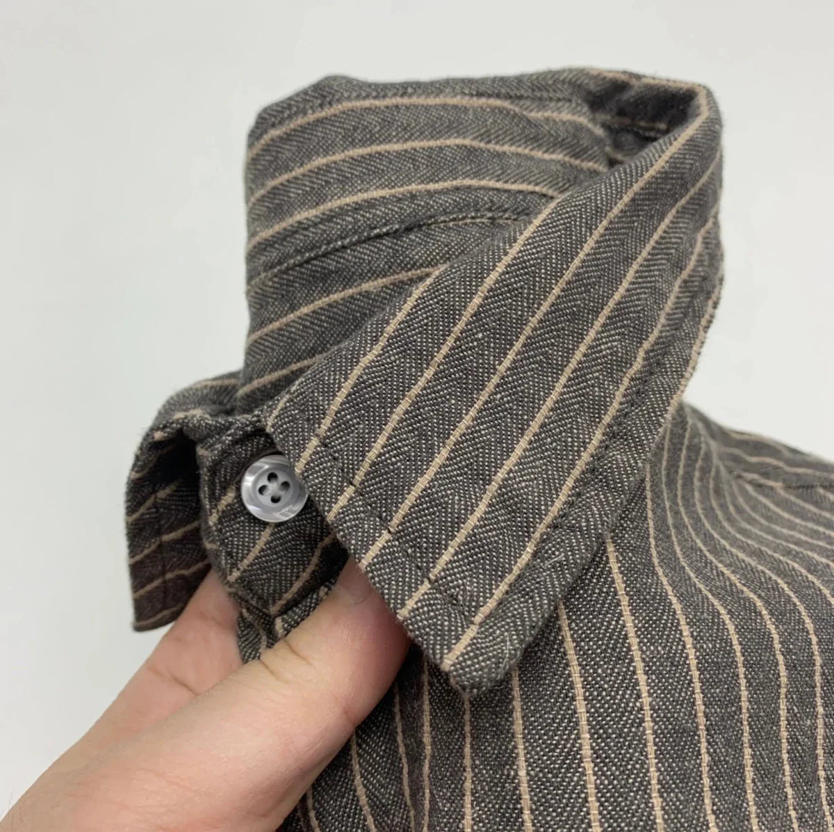 Striped Cotton Linen Long Sleeve Shirt for Men - gallery