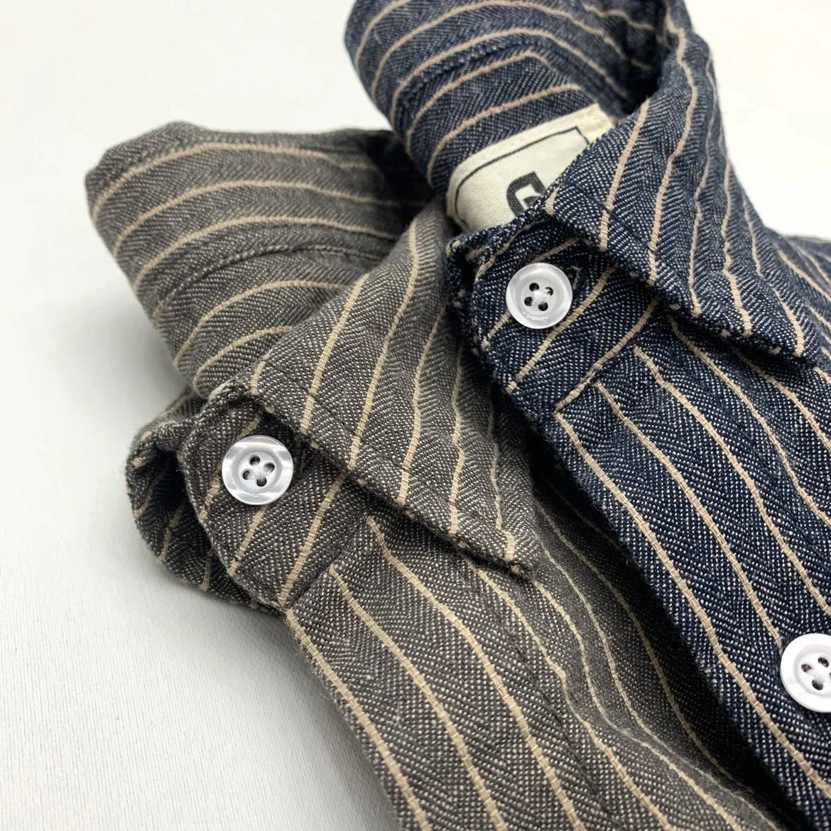 Striped Cotton Linen Long Sleeve Shirt for Men - gallery