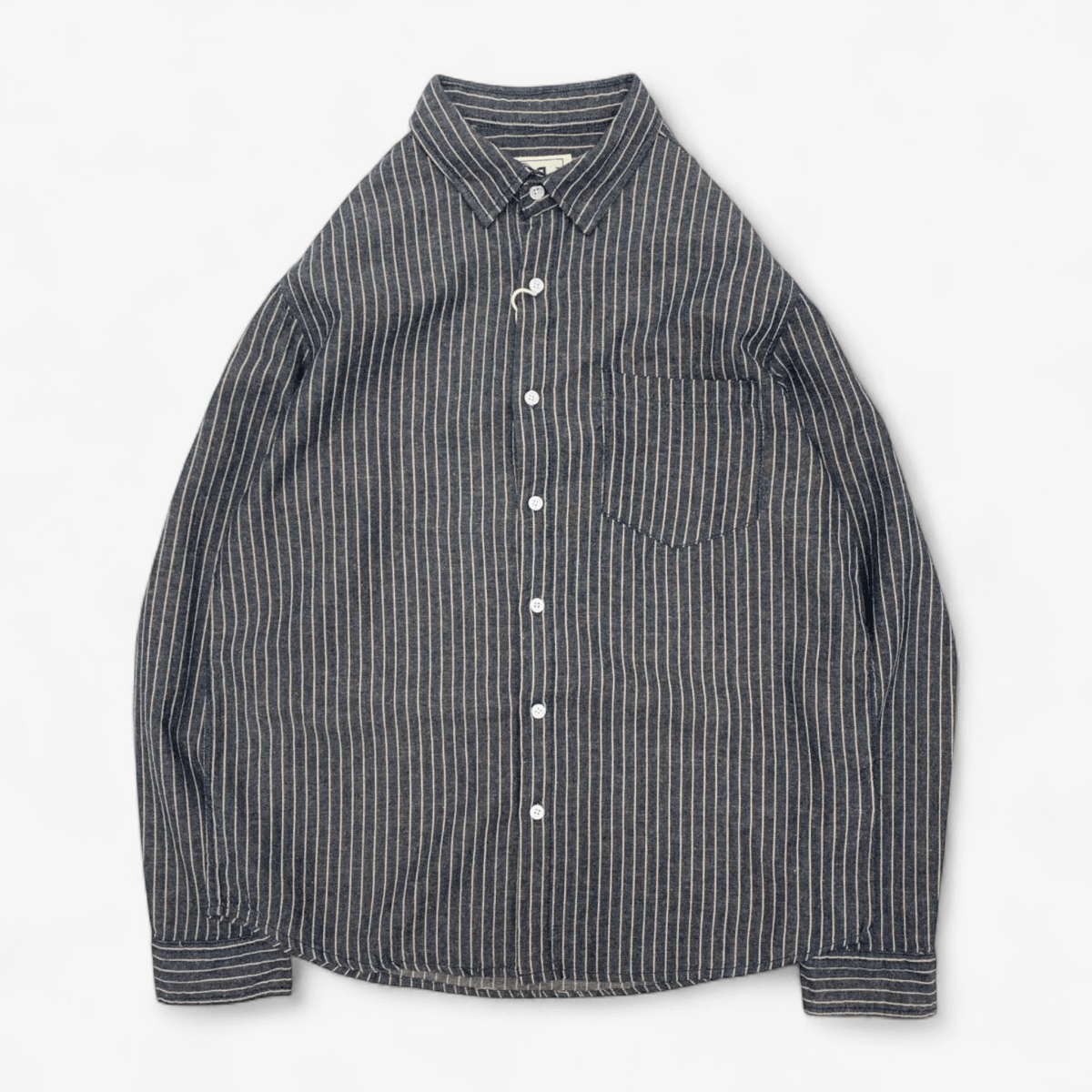 Striped Cotton Linen Long Sleeve Shirt for Men