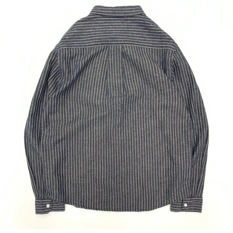 Striped Cotton Linen Long Sleeve Shirt for Men - gallery