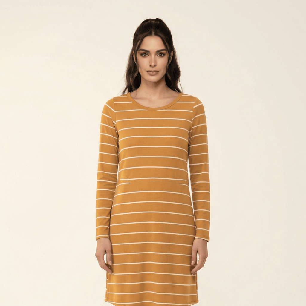 Cotton Striped Midi Top for Women — Relaxed Everyday Layer