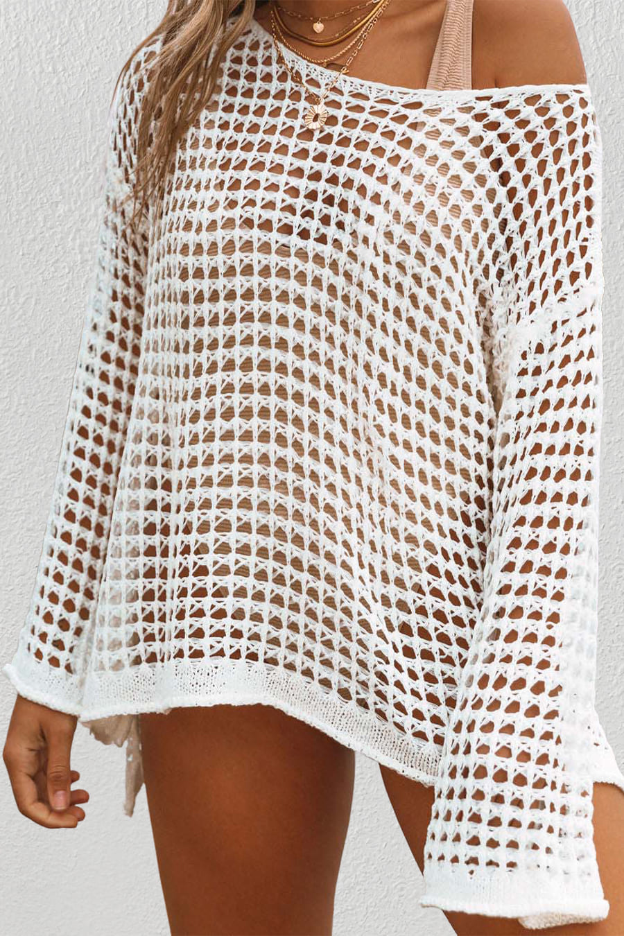 Knit Crochet Beach Skirt Cover-Up for Women — One Size